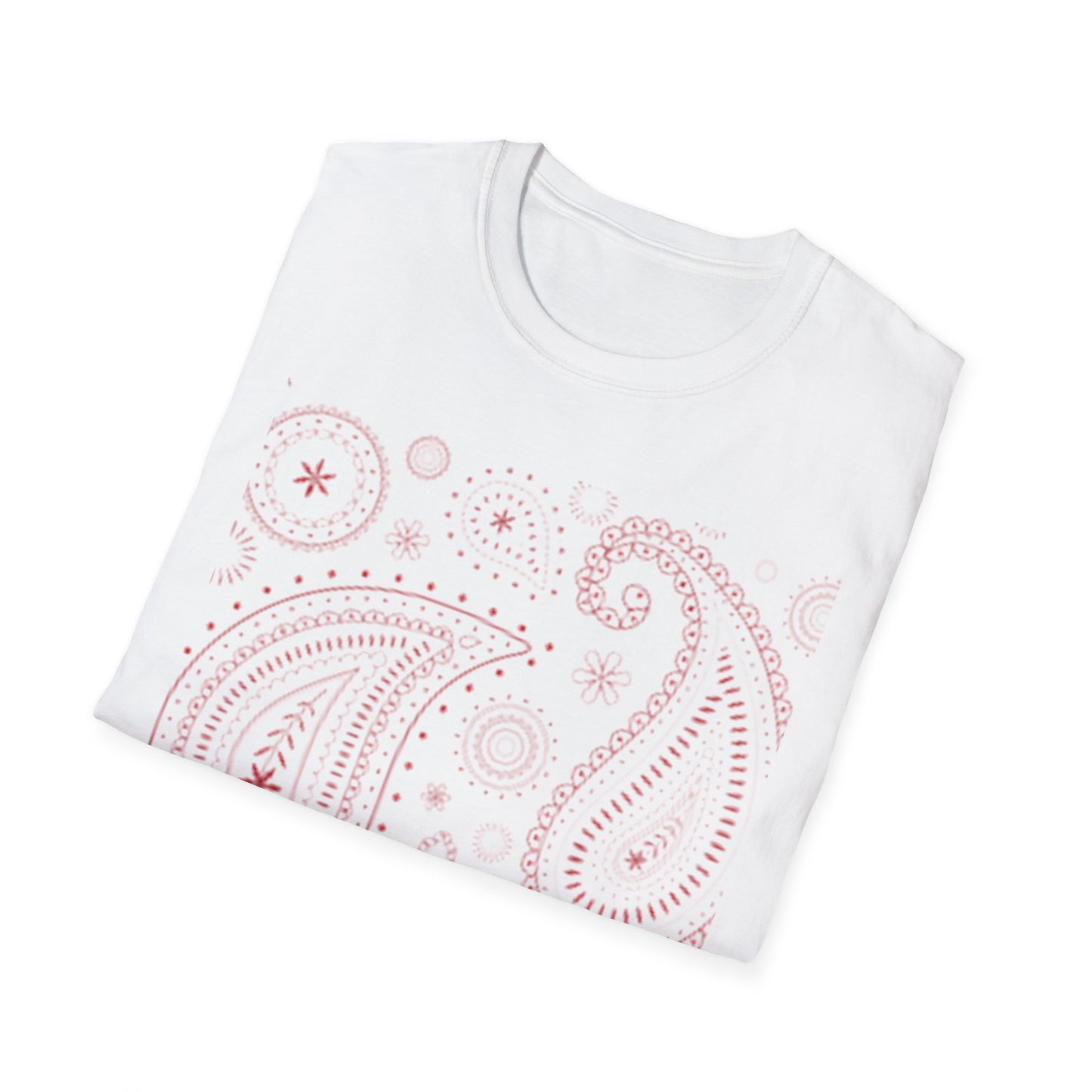 Boho Paisley Unisex Softstyle T-Shirt, Trendy Tees for Festivals, Casual Wear, Unique Gift, Cozy Style