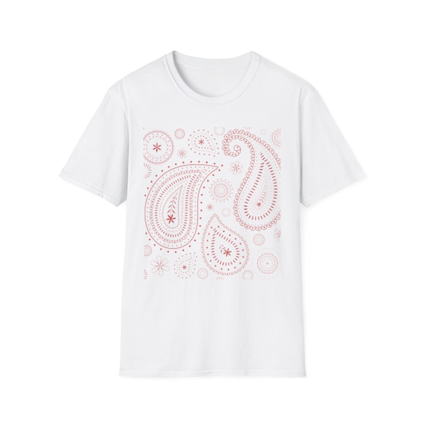 Boho Paisley Unisex Softstyle T-Shirt, Trendy Tees for Festivals, Casual Wear, Unique Gift, Cozy Style