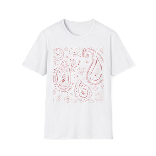 Boho Paisley Unisex Softstyle T-Shirt, Trendy Tees for Festivals, Casual Wear, Unique Gift, Cozy Style