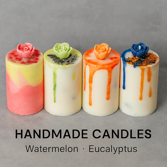Watermelon eucalyptus candles
